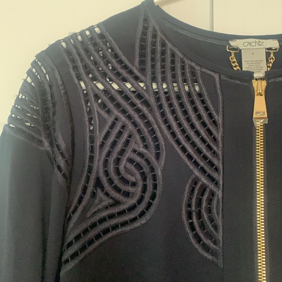 Cache Navy Jacket Size 6 - Picture 2 of 11